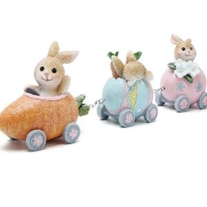 Hodao 9 Inch Easter Decorations Indoor Home Decor Easter Bunny Train